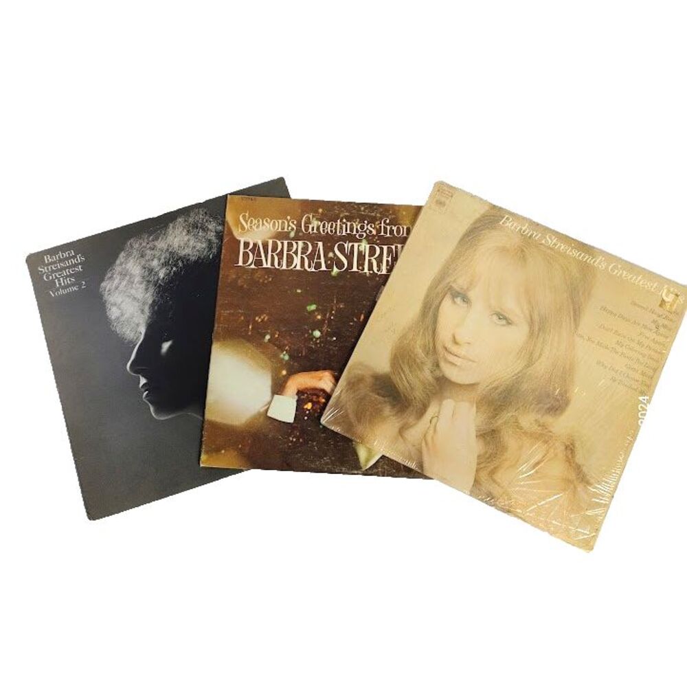 3 Barbra Streisand Vinyl Record Albums Greatest Hits 1 &2  Season's Greetings